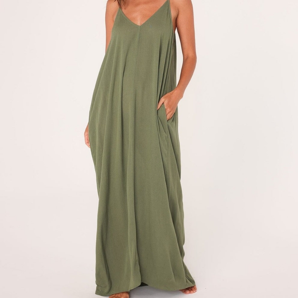 Lovestitch Weekend Mila maxi dress, green, size M/L